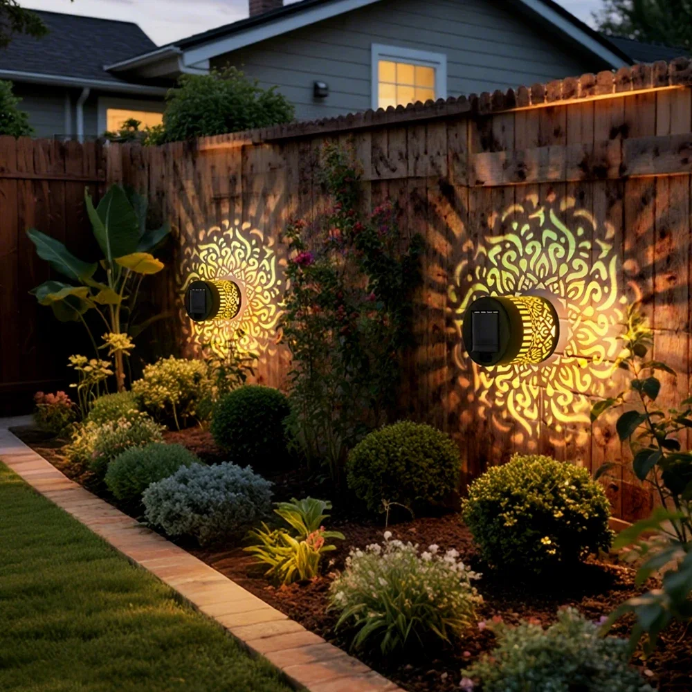 

Outdoor Garden Solar Light Iron Art Hanging Light Hollow LED Landscape Light Garden Decoration Projection Waterproof