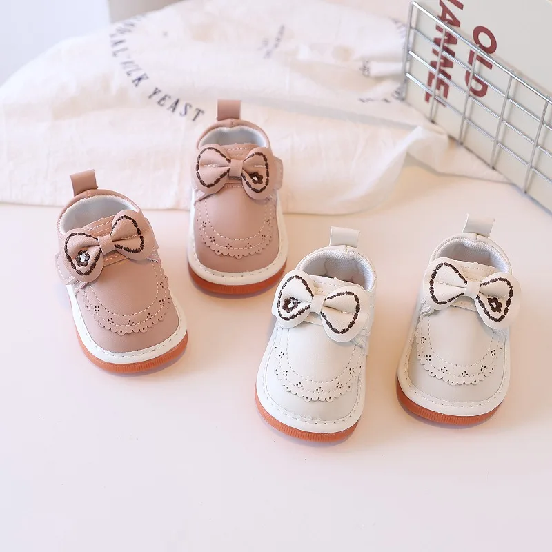 

Toddler Kids Princess Casual Shoes with Cute Bows Baby Walking Shoes Round Toes 2025 New Fashion Girls Flat Shoes Soft Non-slip