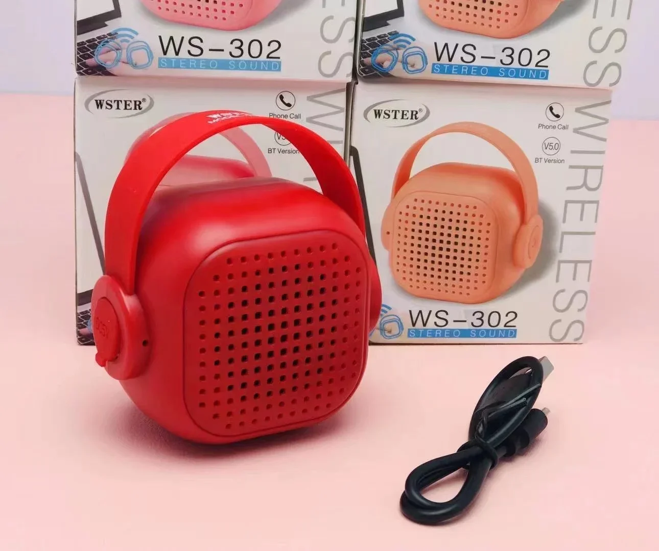 WSTER WS302 Speaker Support FM RADIO WSTER Subwoofers Wireless Mini Speaker