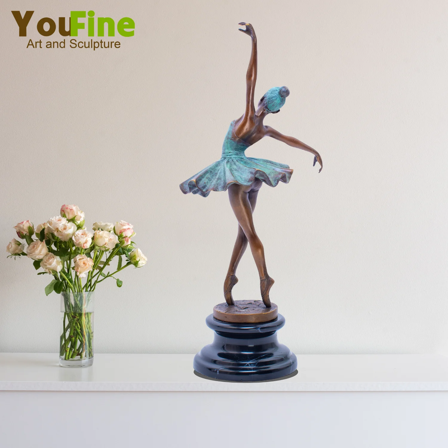 Bronze Ballet Statue Graceful Ballerina Dancer Bronze Sculpture Hot Casting Handcrafts For Home Decor Dancing Lover Gifts