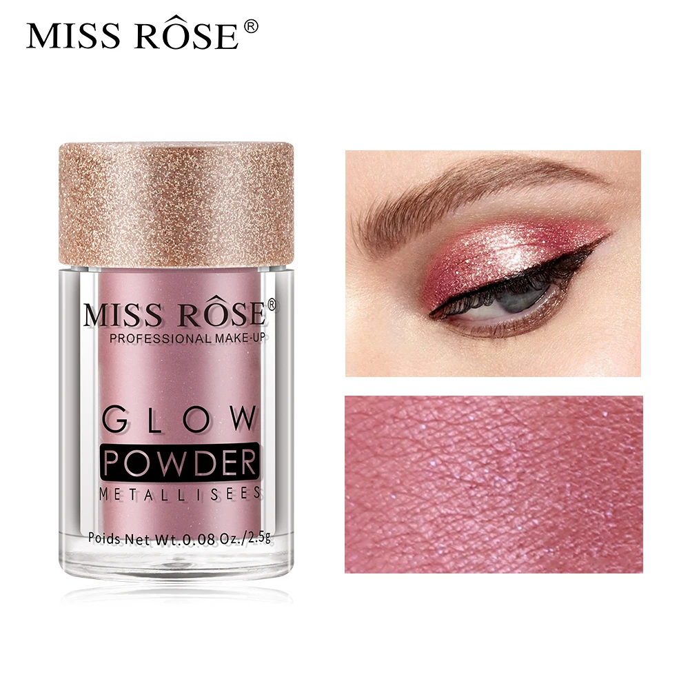 مكياج Miss Rose قزحي الألوان متلألئ يدوم طويلاً وسهل الاستخدام ومتعدد الاستخدامات وظلال عيون عالية المصطبغة ومكياج أحادي اللون لامع