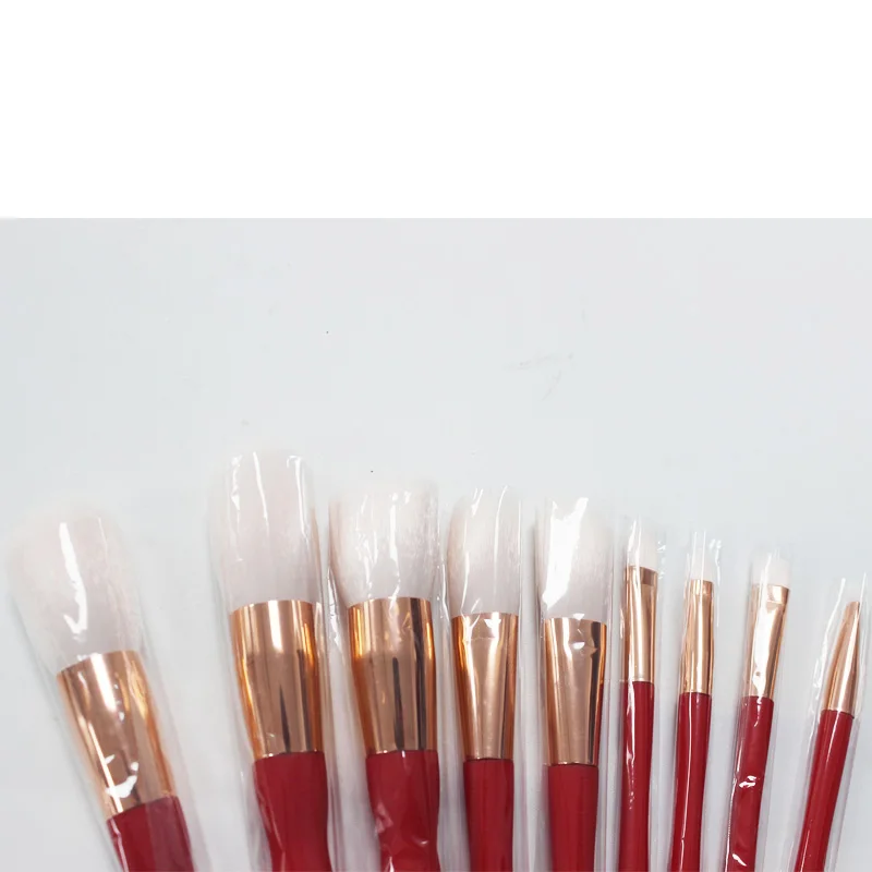 Zestaw 9 profesjonalnych pędzli do makijażu dla kobiet i dziewcząt, idealny na prezent, zawiera pędzle do cieni do powiek, rozświetlacza, różu, modelowania i podkładu.