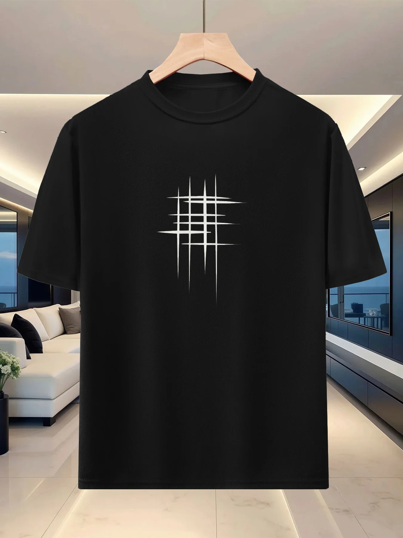 Men's Round Neck Short Sleeve T-shirt Casual Sportswear Breathable Quick Dry Moisture Wicking Stylish Versatile Active Wear Tee