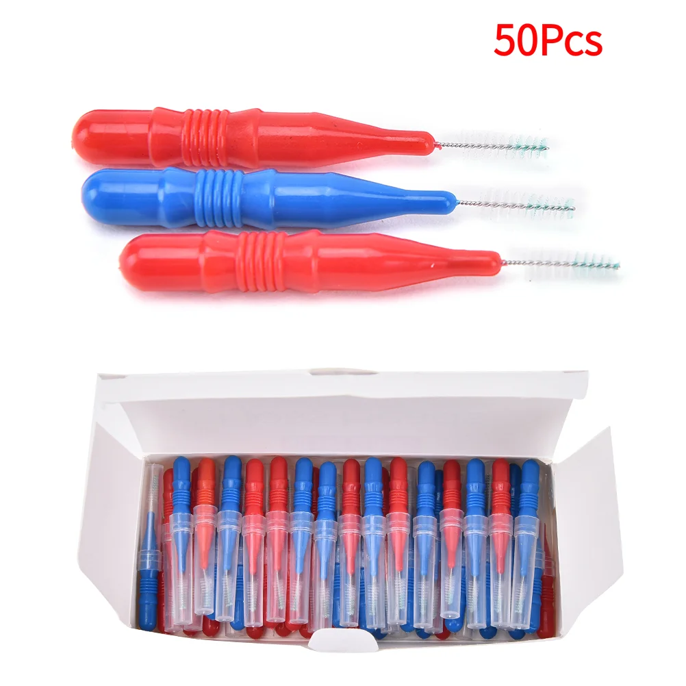 50Pcs Clean Tooth Floss Head Hygiene Dental Plastic Interdental Brush Toothpick‘