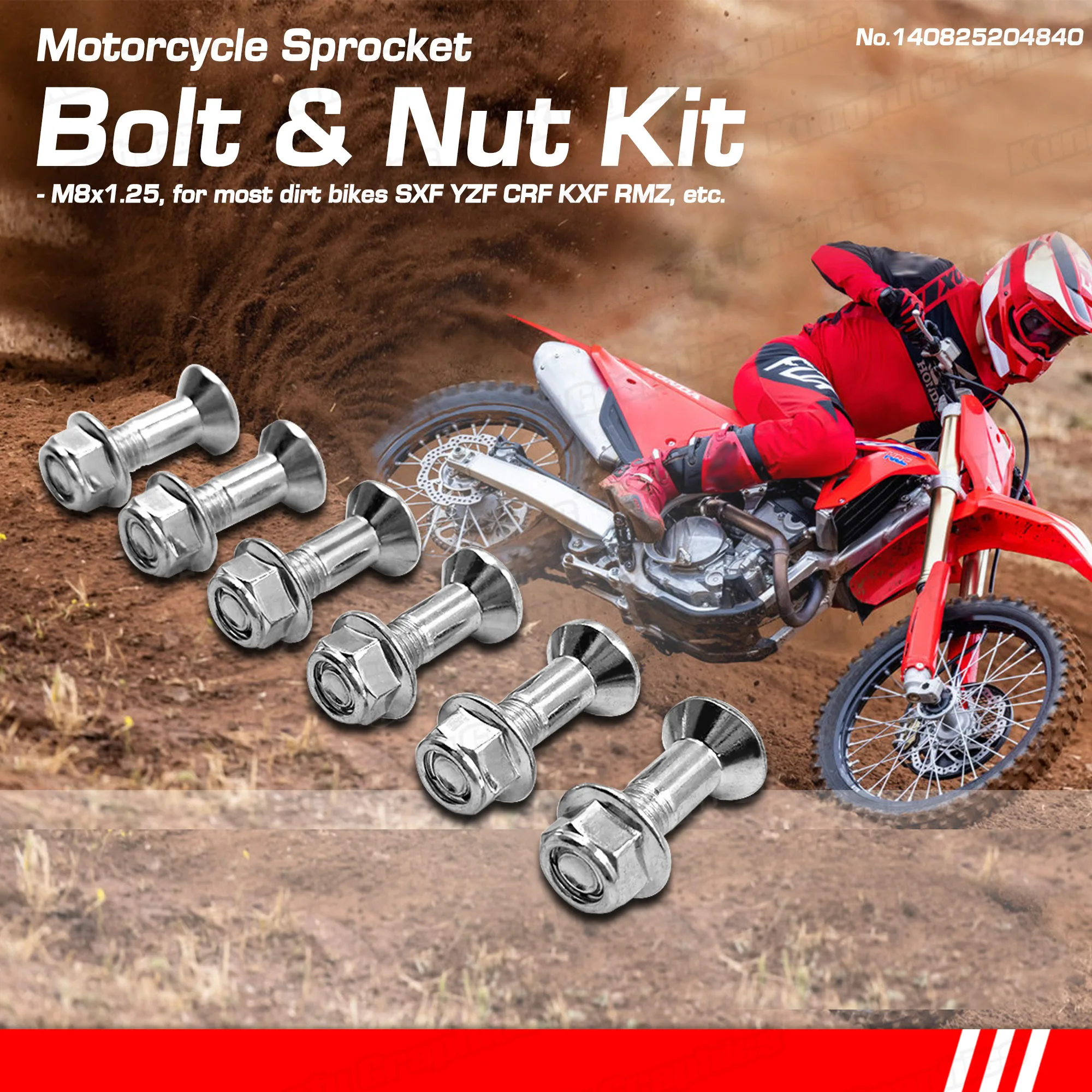 JY RACING Rear Sprocket Bolt Motorcycle Hardware Fastening Mount Kit Universal for Dirt Bikes SXF YZF CRF KXF RMZ