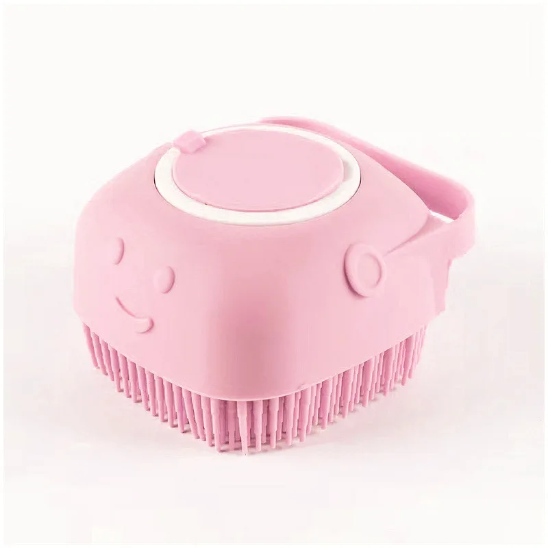 Pet Shampoo Brush Set Soft Silicone Massage Bristles Built-in Storage Dual-Sided Grooming Tool for Dog Cat, Cleaning Grooming