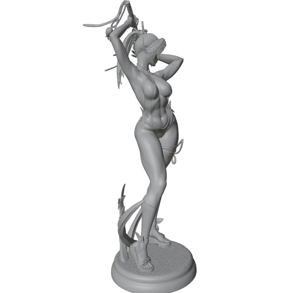 1/24 Female 	Warrior Resin Model Kits GK Miniature 3D Printed Gray Model Figurine DIY Doll Collection Unassembled And Unpainted view 6