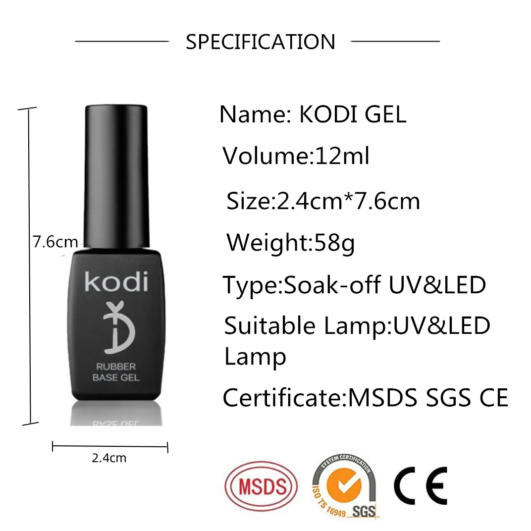 YD KODI PROFESSIONAL 12ml Semi-permanent Nail Base Coat Gel Nail Polish Top Coat  Set Manicure UV Varnish Hybrid Nail Primer