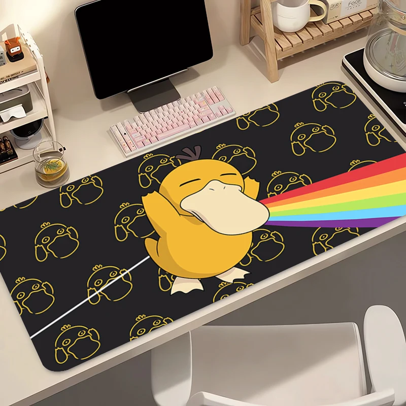 

Коврик для мыши из натурального каучука Pokemon Psyduck, коврик для мыши для ноутбуков и игр, коврик для клавиатуры с HD-печатью, коврик для мыши XXL, игровой коврик для стола