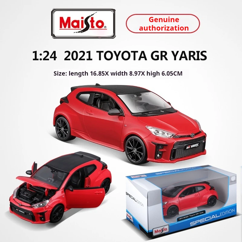 Модель автомобиля Maisto 1:24 Gr Yaris из литого сплава, Коллекционная модель имитации украшения, мужская машина с контролем силы, игрушка для мальчика, подарок