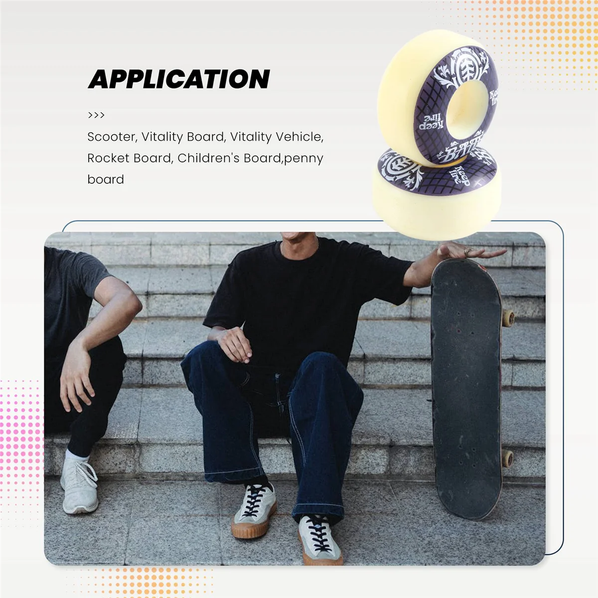 KEEPFIRE 4 Stück Skateboard-Räder, 54 mm PU-Härte, Skate-Board, 85 A, Longboard-Räder für Street Longboard, Skate-Deck-Rad, XQ