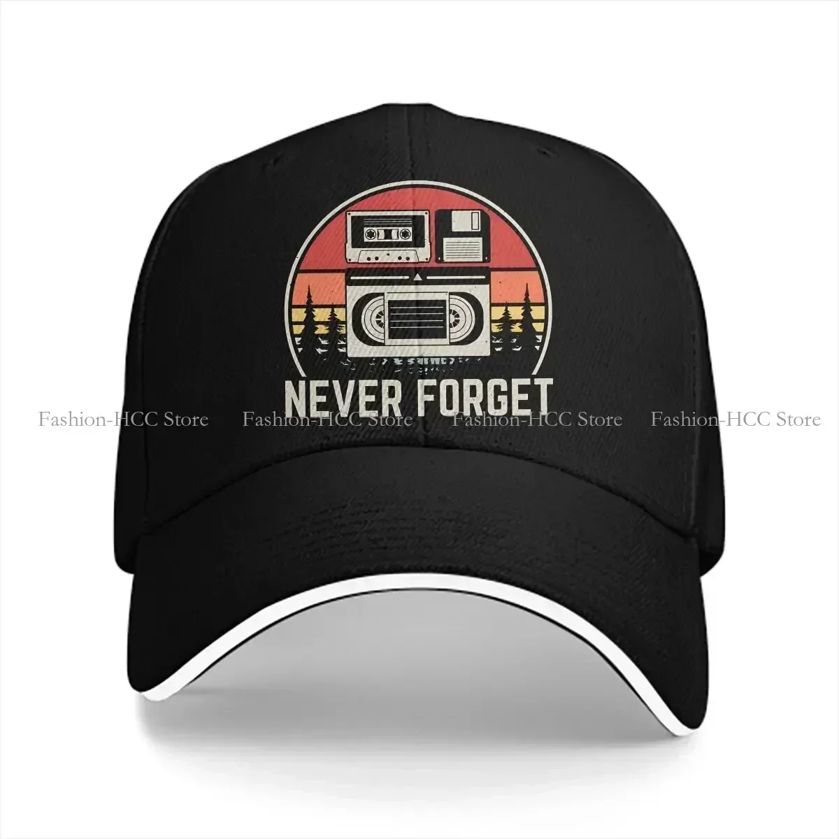 New Washed Men's Baseball Cap Audio Trucker Snapback Caps Dad Hat Tape Never Forget
