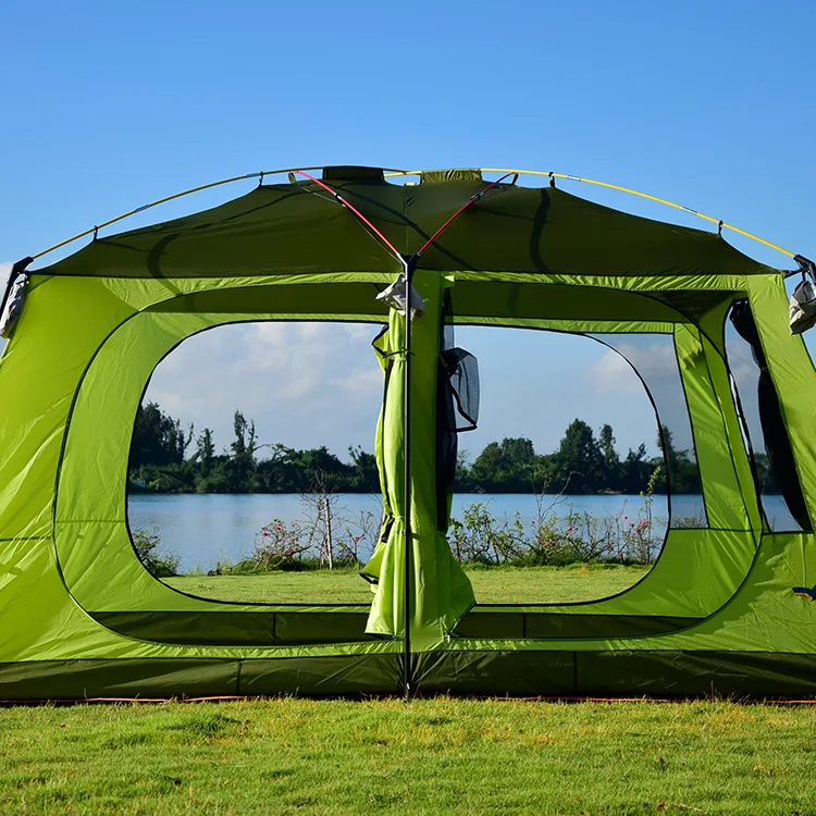 Outdoor Supplies Tent 10-Person Double-Layer Rain-Proof Pavilion Camping Tent Sun-Free Portable Models Customized