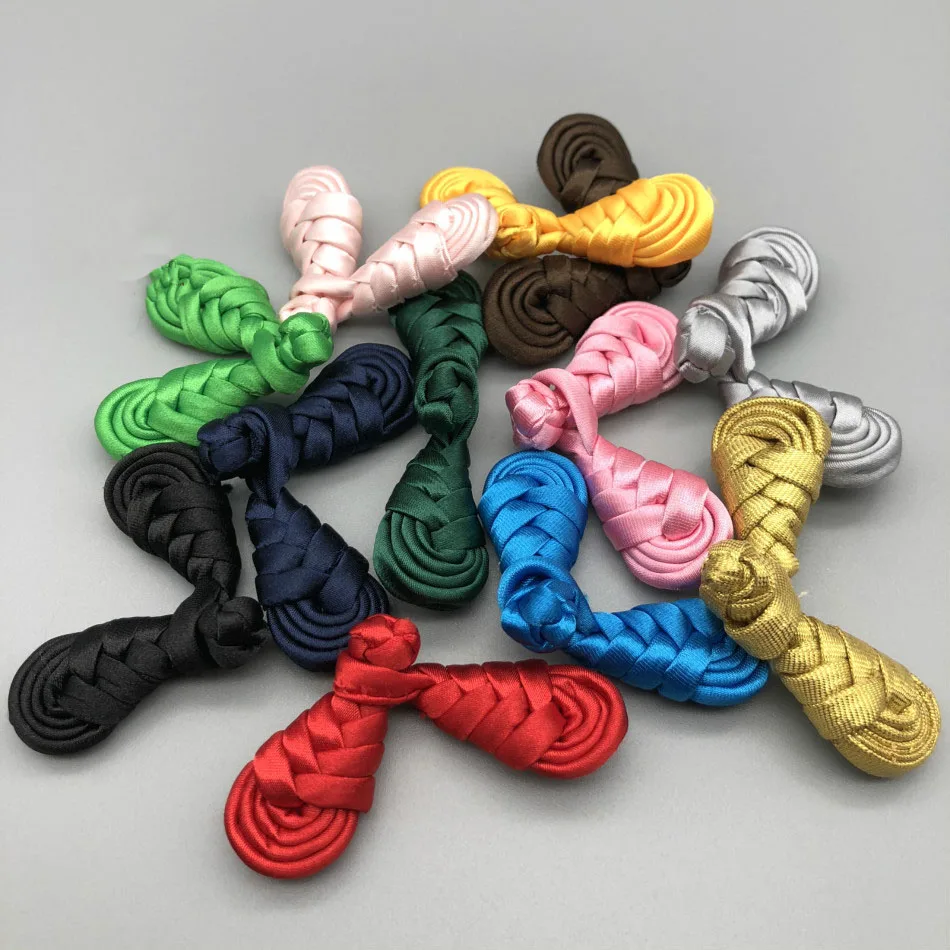 50Pair Wholesale 75mm Silk Cloth Chinese Cheongsam Buttons Knot Fastener DIY Handcraft National Style Clothing Accessories