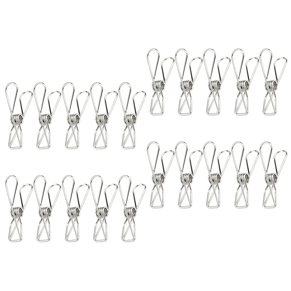 20 Pcs Large Metal Book Clip Potato Chip Storage Binding 20pcs/pack (Silver) Bag Clips