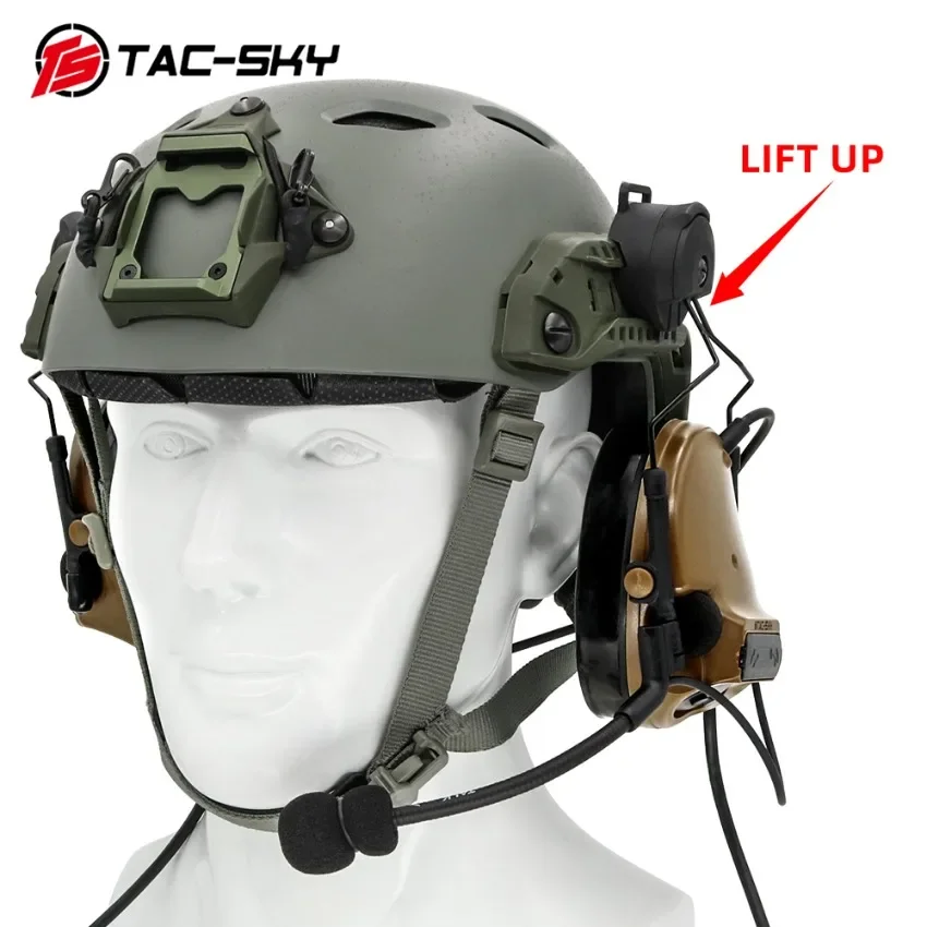 TS TAC-SKY Military COMTA III Tactical Headset Dual Communication Electronic Shooting Earmuffs and U94 ptt+ComTa New headband