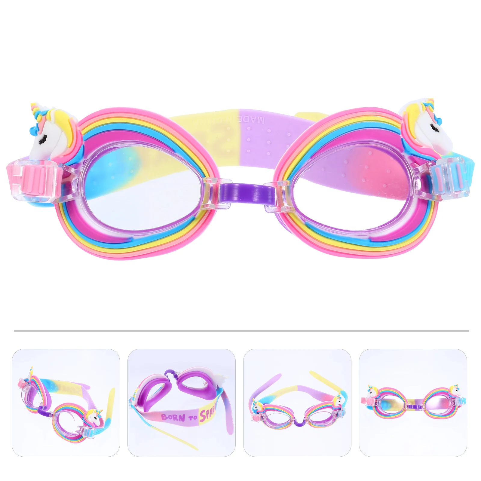 shaped Kids Anti fog Swimming Goggles UV Lightweight Diving Glasses Colorful Silicone Kids Swim Goggles