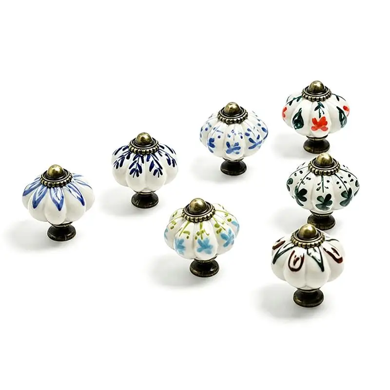 Vintage Ceramic Pumpkin Drawer Knob 1 Set Rustic Furniture Handle Hardware Perfect for Cabinet Dresser Housewarming Gift Home R