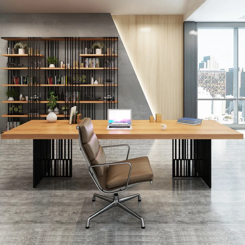 Single pure solid wood president table, simple atmosphere boss manager office desk