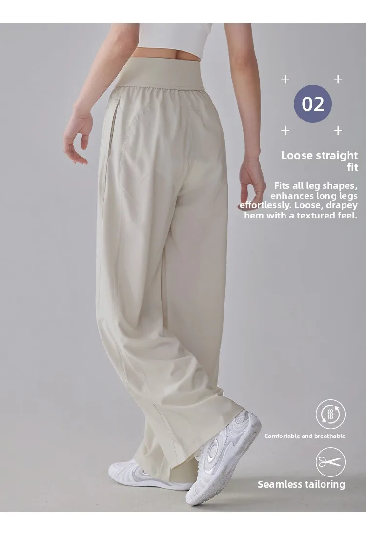 Quick-Dry Wide Leg Pants for Women, Loose Straight Fit for Yoga, Running and Casual Wear — detail 5