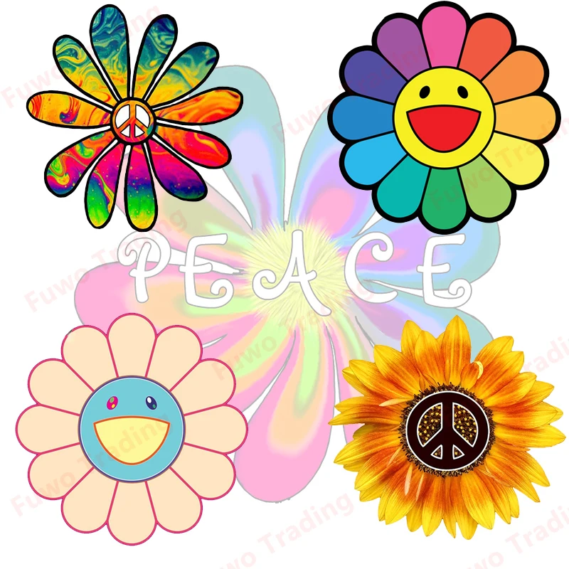 Boutique Untuk Tie Die Flower Power Peace Car Sticker ScratchProof Vinyl Decal Motorcycle Window Racing Bumper Truck Laptop PVC