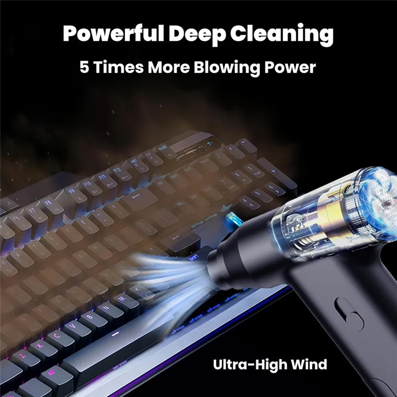 Exquisite-Compressed Air Duster 11000RPM Portable Air Blower And Mini Cordless Vacuum Cleaner For Car Home Keyboard Computer