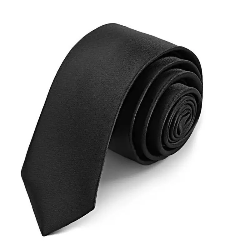 Black Clip On Tie Neck Tie Security Ties For Men Women Doorman Steward Matte Black Necktie Funeral Black Tie Apparel Accessories