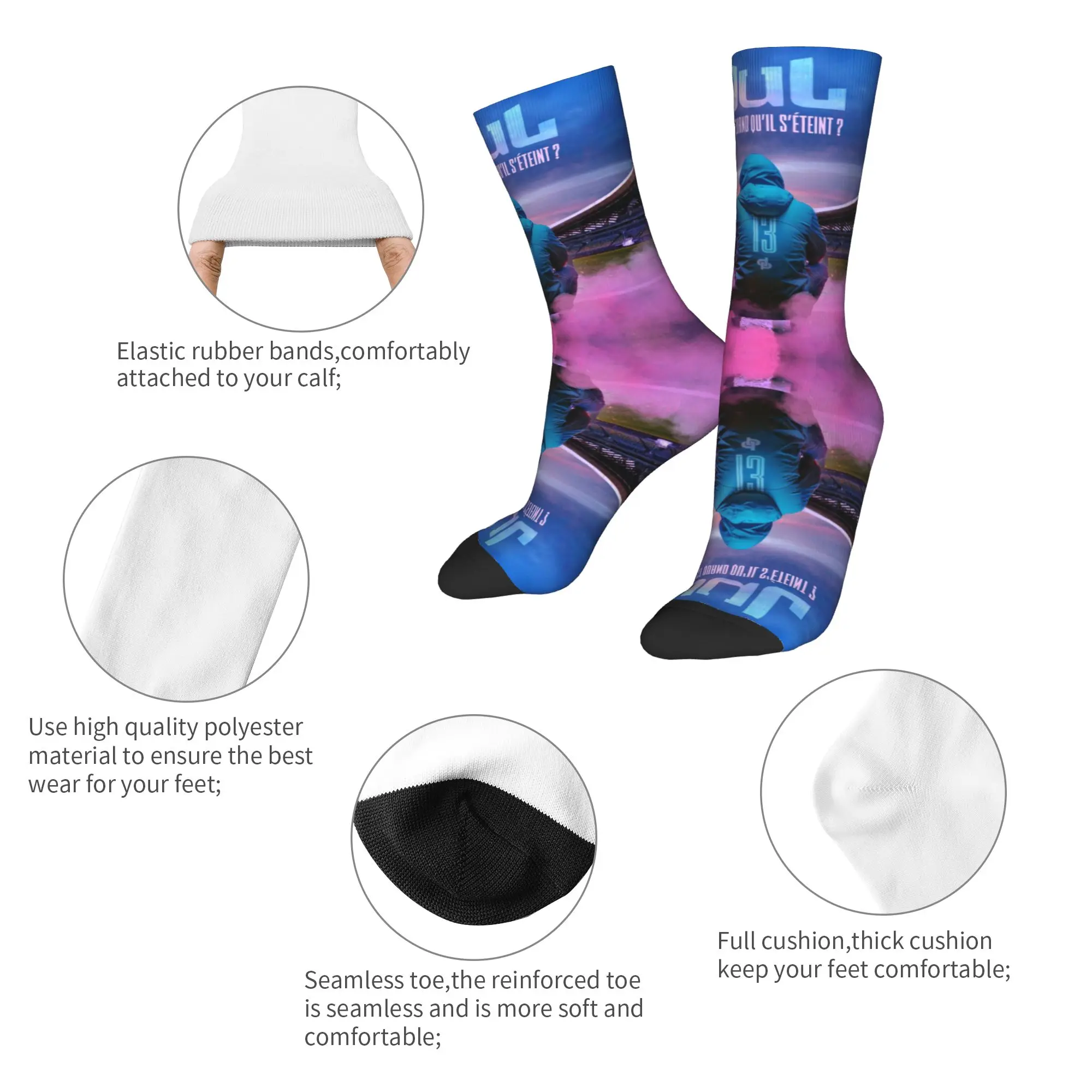 Custom JUL French Rapper Music Men Women Crew Socks Unisex Kawaii  Spring Summer Autumn Winter Dress Socks