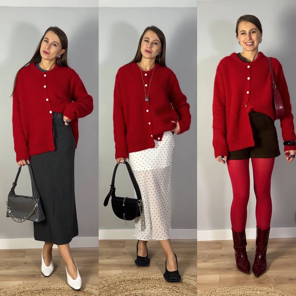 Tuularose Elegant Women's Cardigan Fashion Solid Single Breasted Loose Casual Jumpers Chic Commuting Warm New Women's Sweaters
