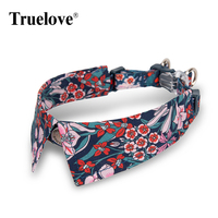 Truelove Cat Collar Cute Floral Pet Collar Cotton with Bow Pet Gift Adjustable Soft and Comfy Bowtie Small Medium Dog TLC5411