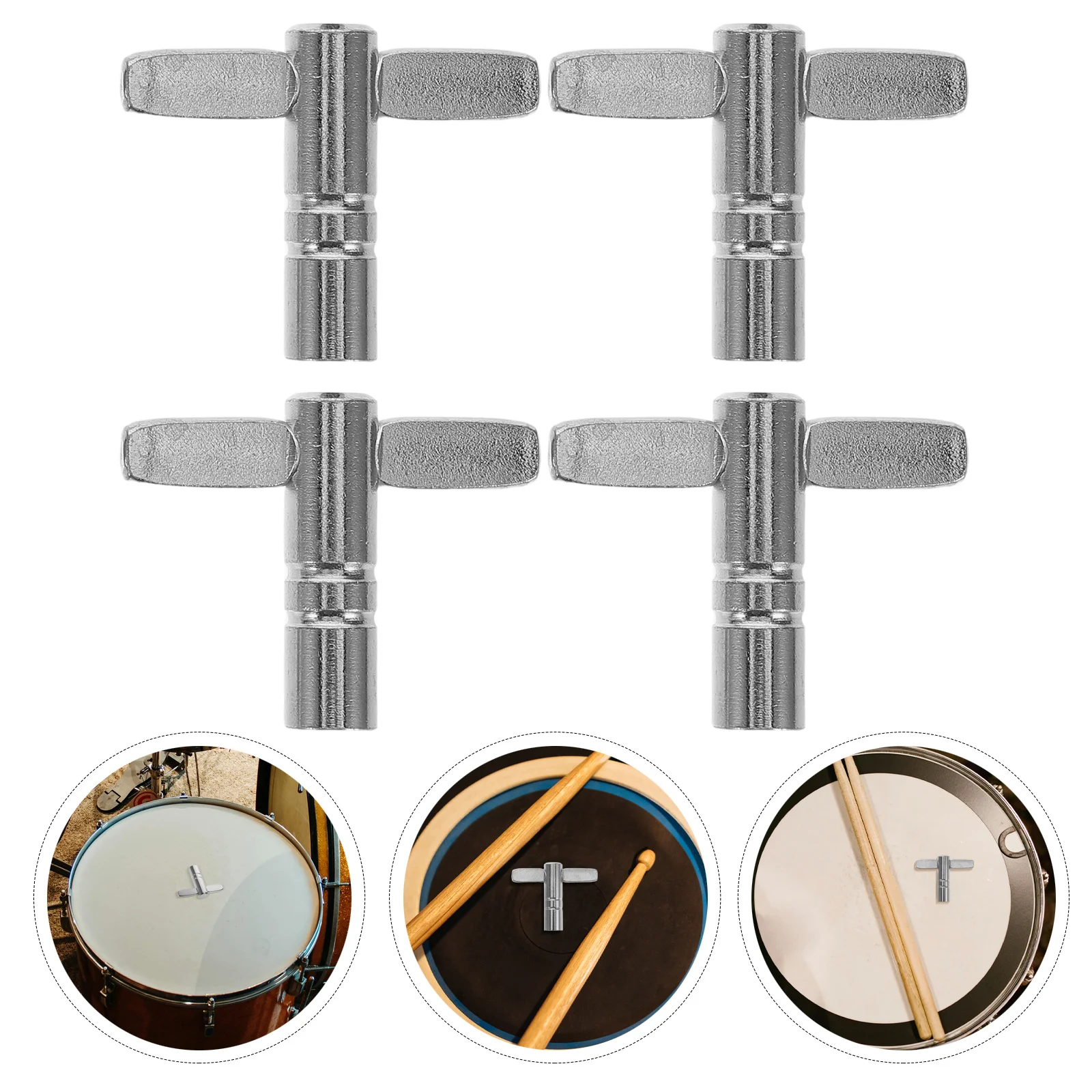 

4 pcs Drum Key Tool For Acoustic Electronic Drums Metal Drum Tuner Portable Percussion Accessory Robust Durable