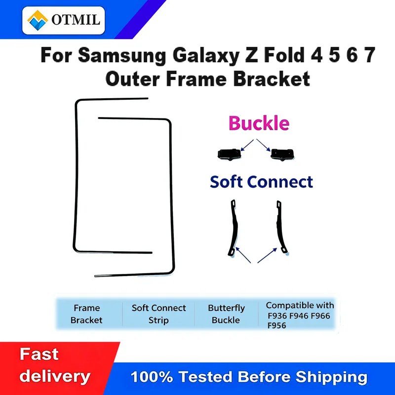 1 Set For Samsung Galaxy Z Fold 4 5 6 7 F936 F946 F956 F966 Middle Frame Bezel Replacement Soft Connect Strips Plastic Holder