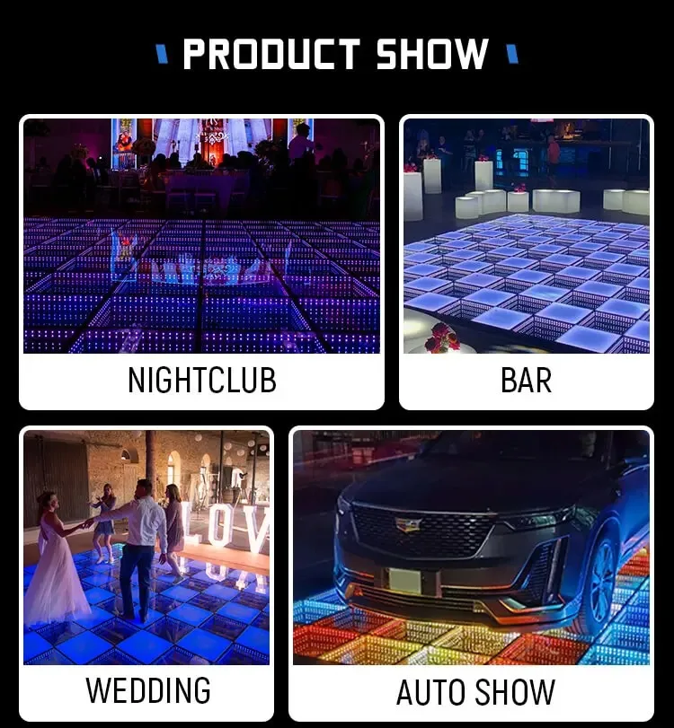 New Arrival Built-in Battery More Than 12 Hours Runtime Portable Wedding Party Mirror Wireless Magnetic Led Dance Floor