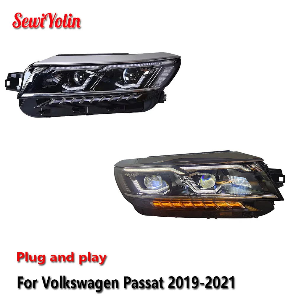 

Car LED Headlight Light Assemblies For Volkswagen Passat 2019-2021 Auto Fog DRL Brake Turn Signal Lamp Plug and Play