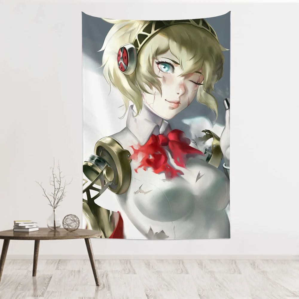 Aegis Animated Game P - Persona 3 نسيج ديكور غرفة قماش صوفي للحفلات خلفية معلقة ديكور غرفة غرفة الطفل #4