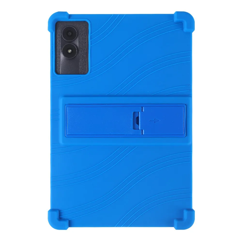 

For Blackview Tab 90 / Tab 90 WiFi Silicone Case with Kickstand Rugged Protective Cover - Dark Blue