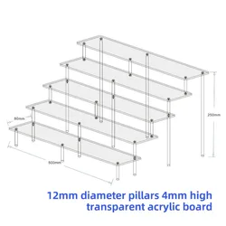 50cm Acrylic Display Stand Ladder Shelf Doll Clay Figurine Animation Car Model Blind Box Perfume Storage Holders Model Stand