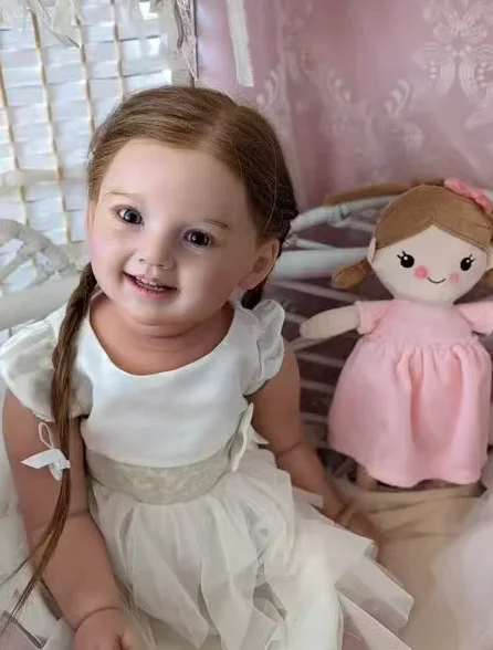 

Cammi Reborn Toddler Vinyl Doll Kit by Ping Lau 28"Rooted Hair Visible Veins