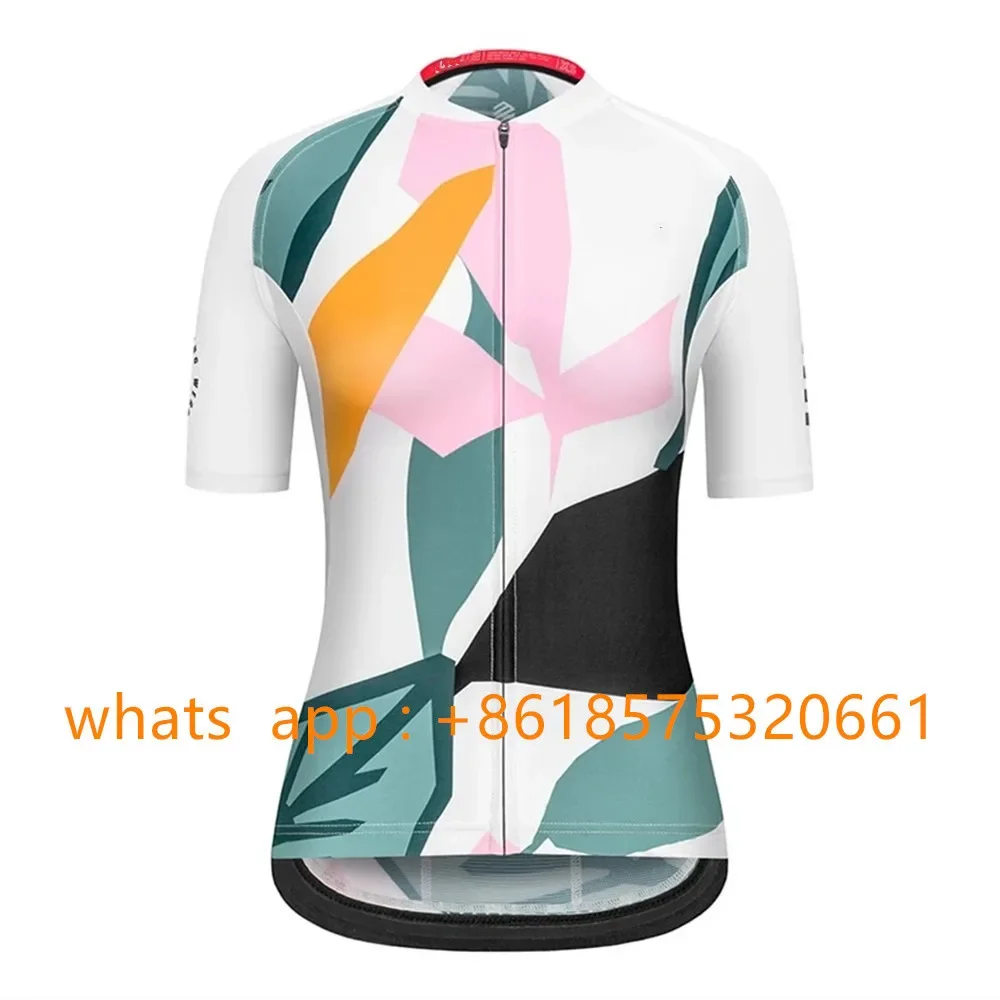 2024 Women\'s Cycling Jersey Short Sleeve Tops Pro Team Bicycle Clothing Custom Maillot Bike Apparel Sportswear Quick Dry Shirt