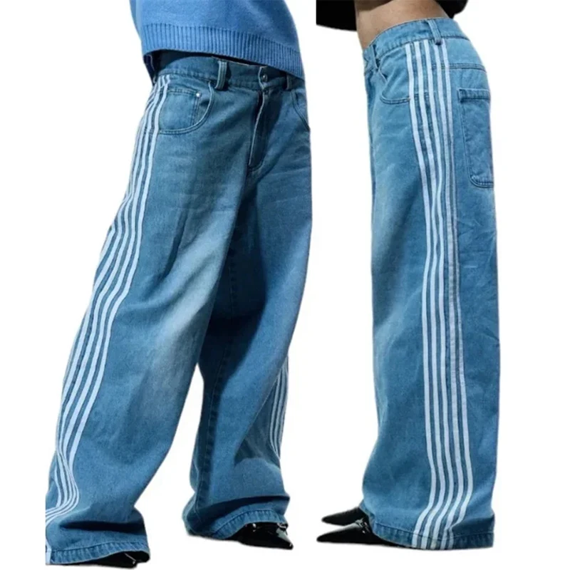 

Y2K мешковатые джинсы с вышивкой, джинсы высокого качества, модные женские спортивные штаны, повседневная уличная одежда, мужские широкие брюки в стиле хип-хоп