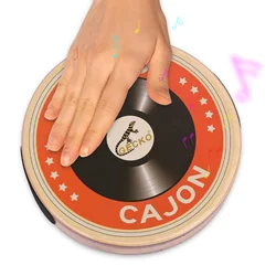 GECKO Cajon Wooden Drum Flat Hand Drum Single Board Percussion Instrument with Carrying Bag Portable Box Hand Drum for Beginners