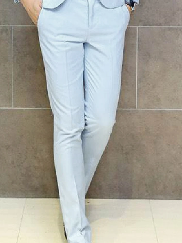 Sky Blue Lightweight Summer Wedding Suits for Men | Custom-Tailored Wedding Tuxedo Set | Breathable Single Breasted Groom Attire