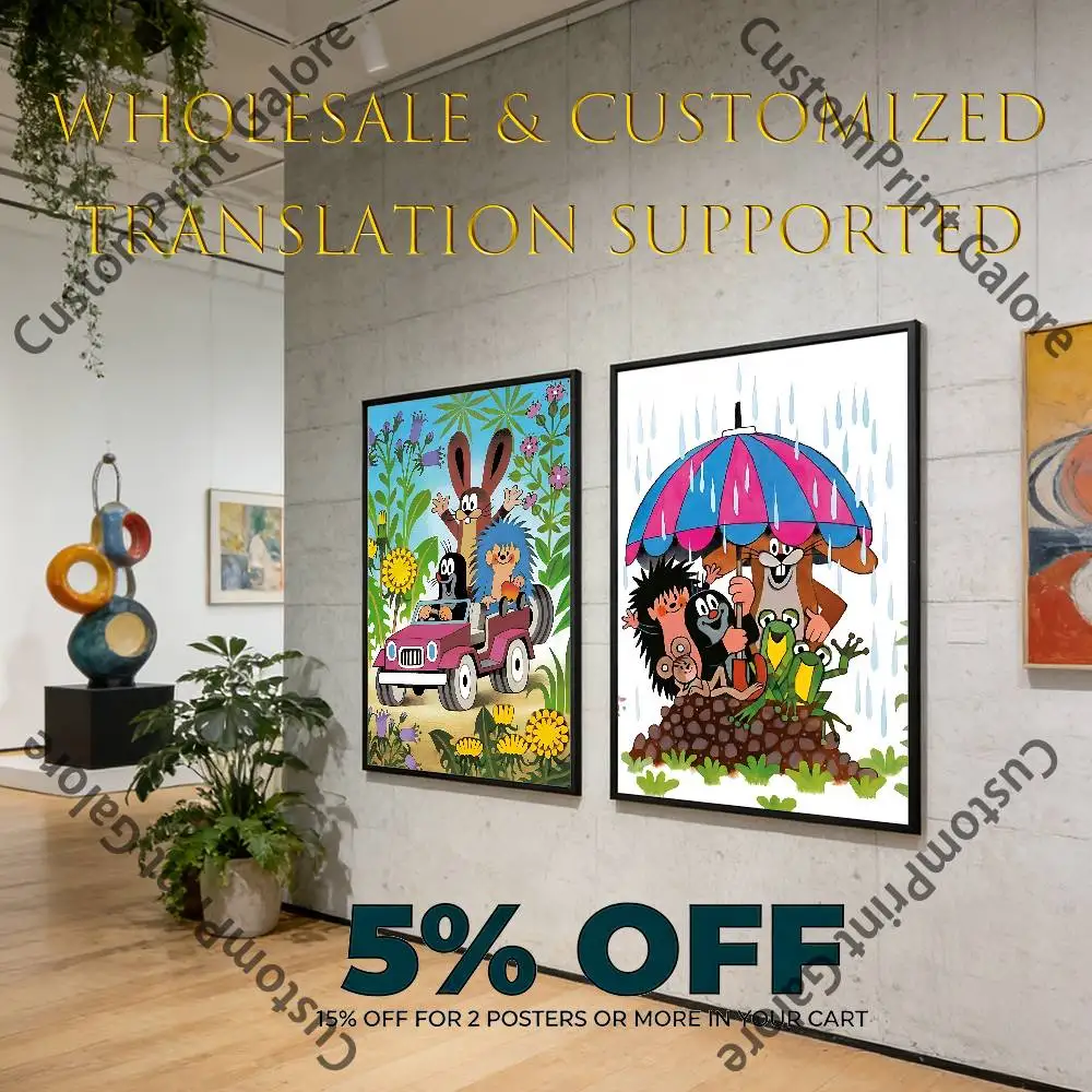 The L-Little M-Mole Self Adhesive Poster Removable Futuristic Art Print for Game Room Bedroom Dorm Wall Decor