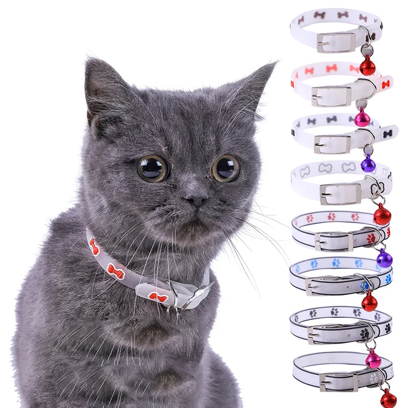 Pet Glowing Collars With Bells Glow At Night Dogs Cats Necklace Light Luminous Neck Ring Accessories Drop Shipping