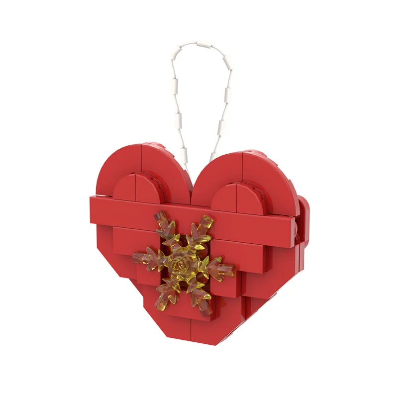 MOC High-tech Christmas Red Hearts Couple Love Heart Building Block Valentine's Day Gift Home Accessories Toys