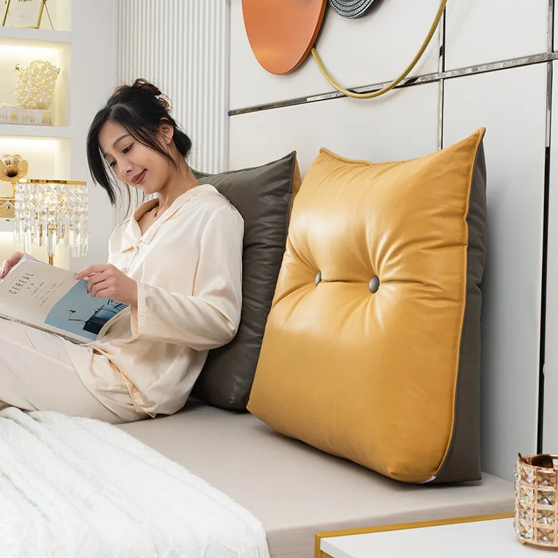 

Кожаная технология, тканевая подушка для изголовья, противообрастающая подушка для спинки, мягкая сумка на кровать, многофункциональная подушка, подушка с татами