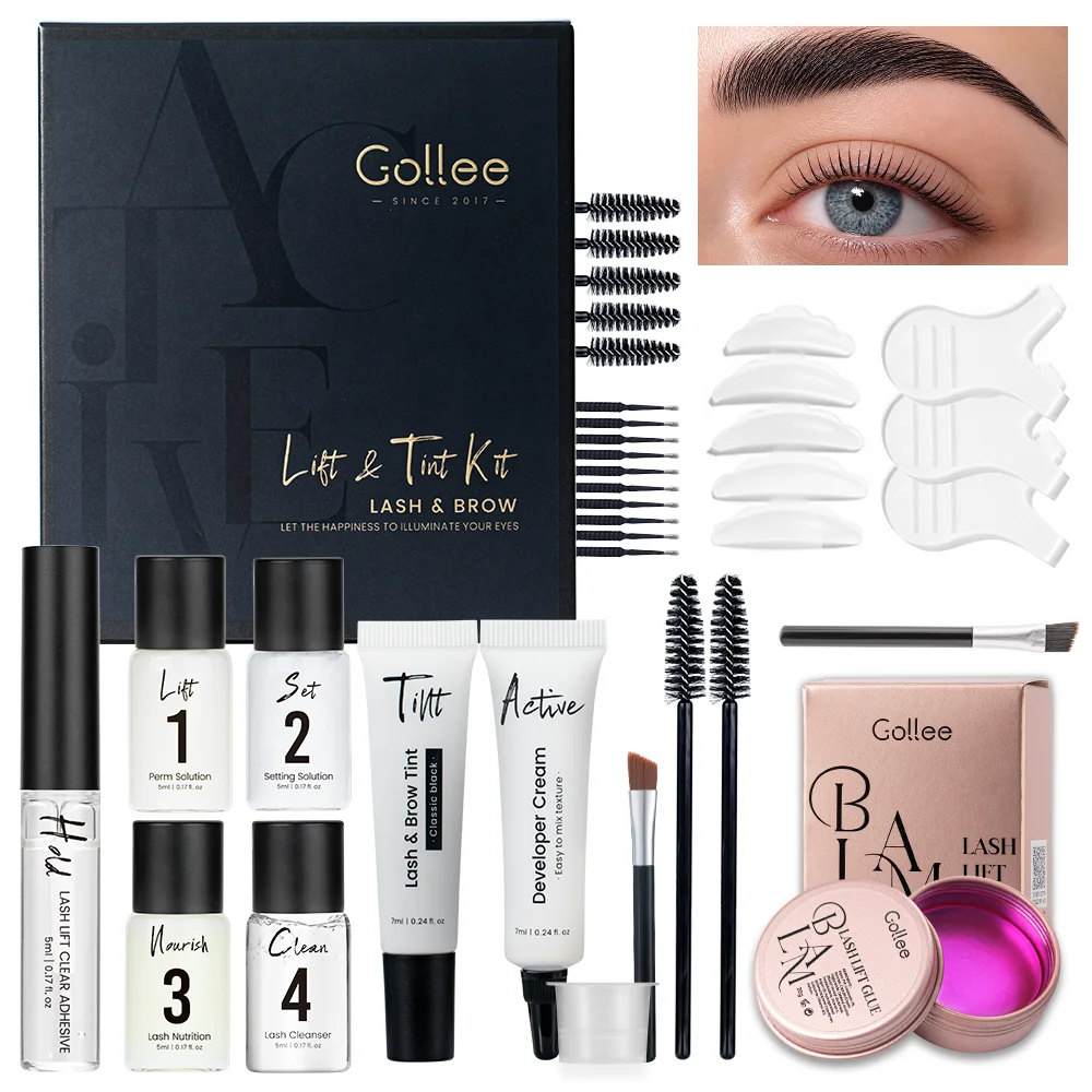 Gollee Lash Lift Kit Eyebrow Lamination Lash Curler Eyelashes Perm Kit Quick Fixing Colorful Lashes Lift Glue Balm More Sticky