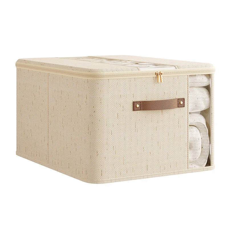 

New Tianshan Hemp Double Zipper Box Clothes Storage Box Organizer Extra Large Storage Bin