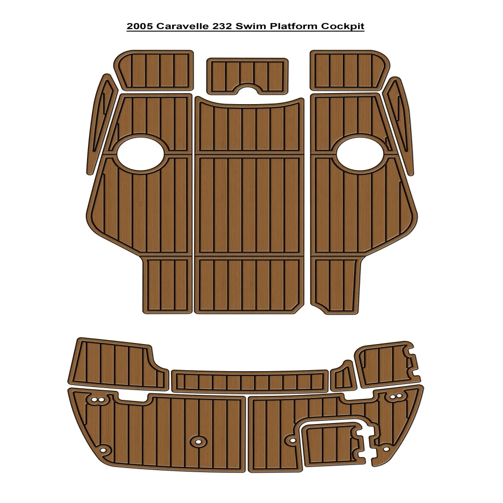 

2005 Caravelle 232 Swim Platform Cockpit Pad Boat EVA Foam Faux Teak Deck Floor Mat SeaDek MarineMat Style Self Adhesive