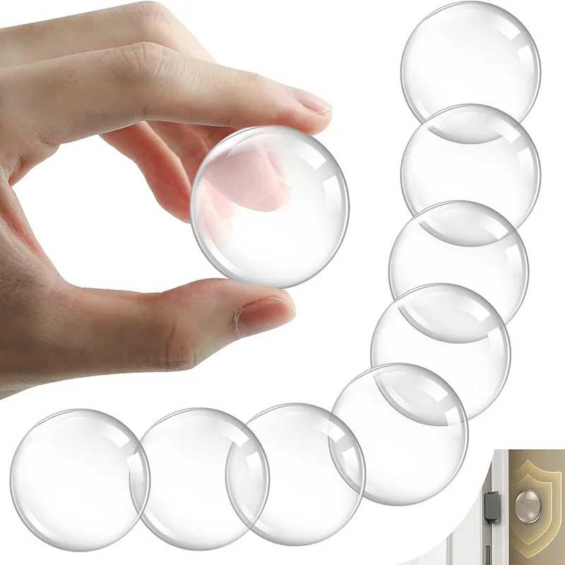 Door Knob Wall Shield Clear Soft Rubber Door Stopper Door Handle Bumper Mute Stickers Wall Protector Muffler Pad Protective Plug